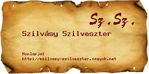 Szilvásy Szilveszter névjegykártya