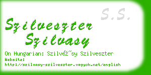 szilveszter szilvasy business card